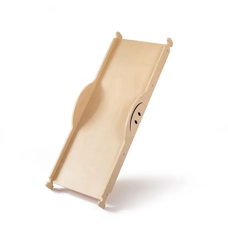 Beige children's slide on a white background